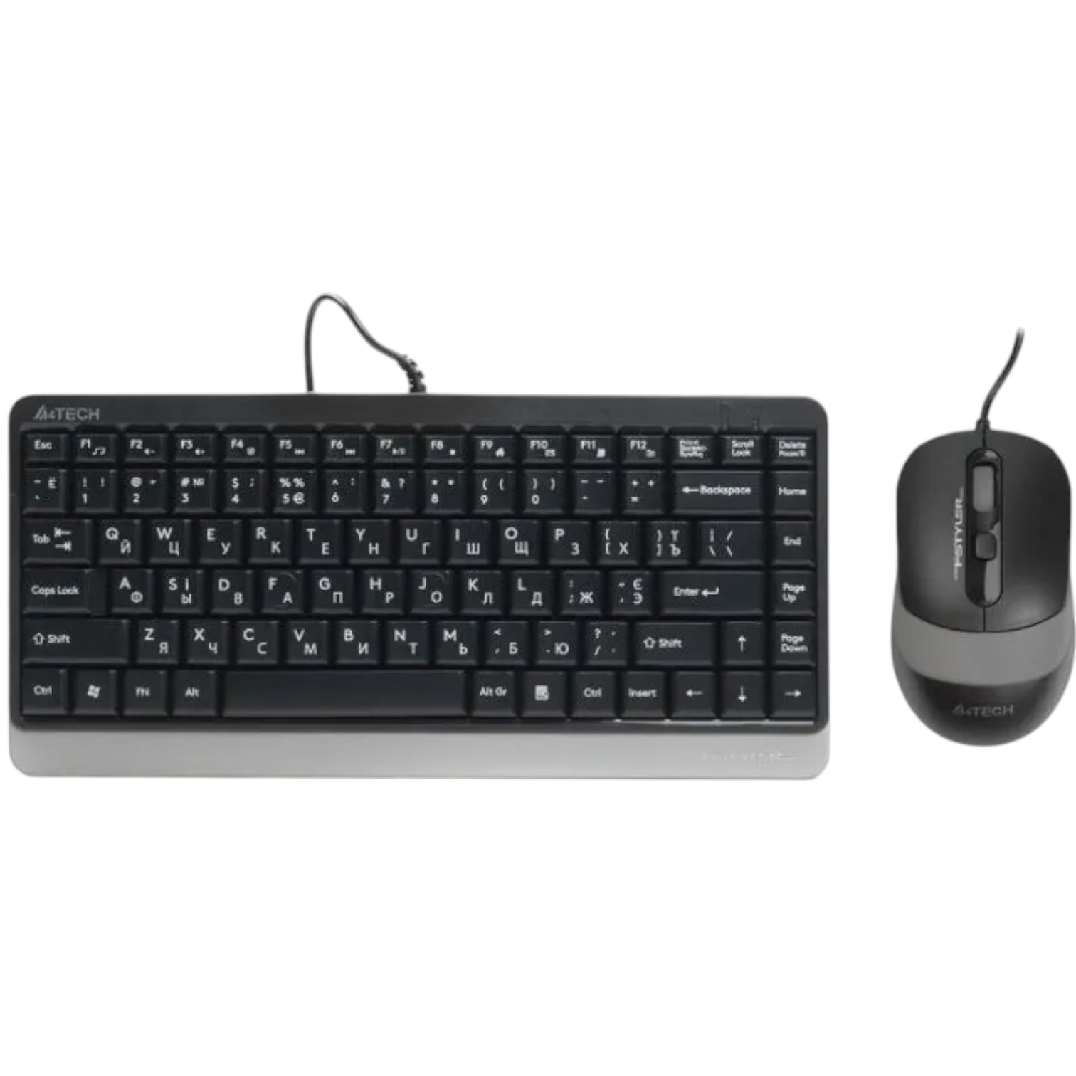 Комплект дротовий A4Tech F1110 Fstyler Gray (клавіатура/ компактна (без NumPad)   миша) NEW 00-00015957
